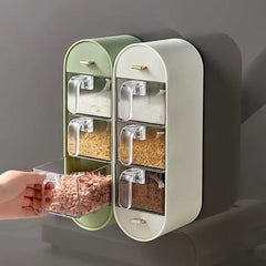 Wall-mounted Multi-compartment Seasoning Storage Box