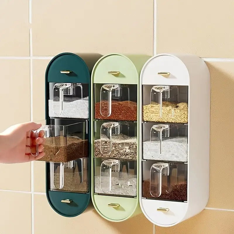 Wall-mounted Multi-compartment Seasoning Storage Box