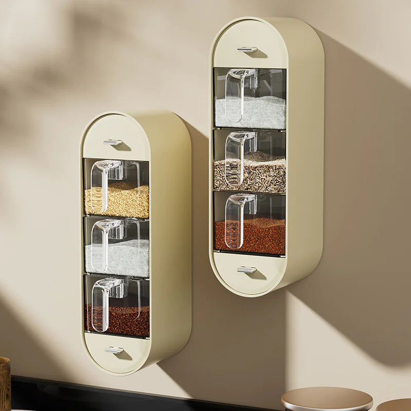 Wall-mounted Multi-compartment Seasoning Storage Box